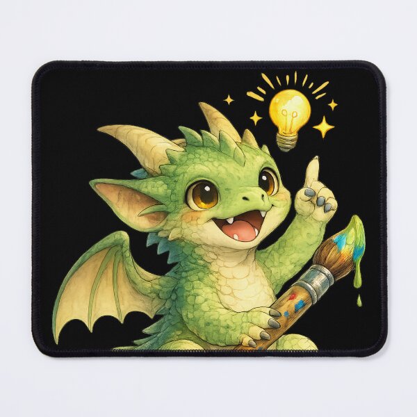 Item preview, Cute Baby Dragon Artist – Creative Idea Lightbulb Fantasy Illustration designed and sold by Hatchling Hollow.