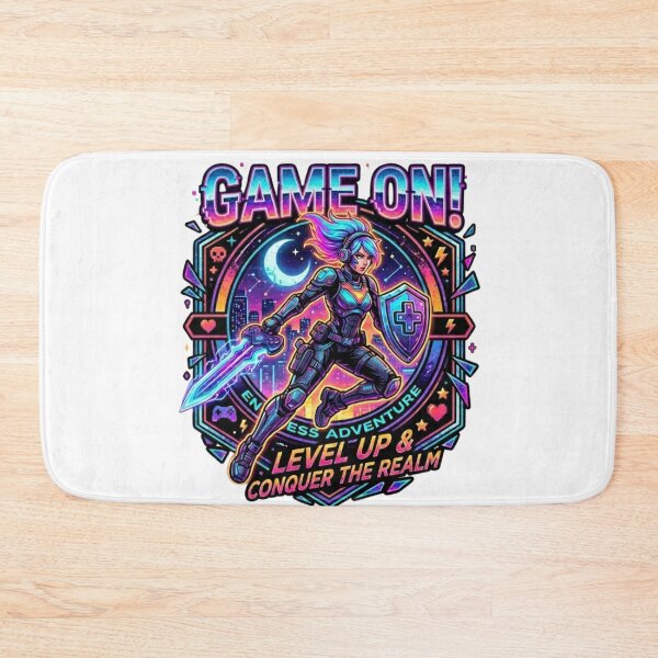 Artikelvorschau, Cyberpunk Warrior Gamer – Retro Synthwave Level Up Art entworfen und verkauft von Wear Sculpt.
