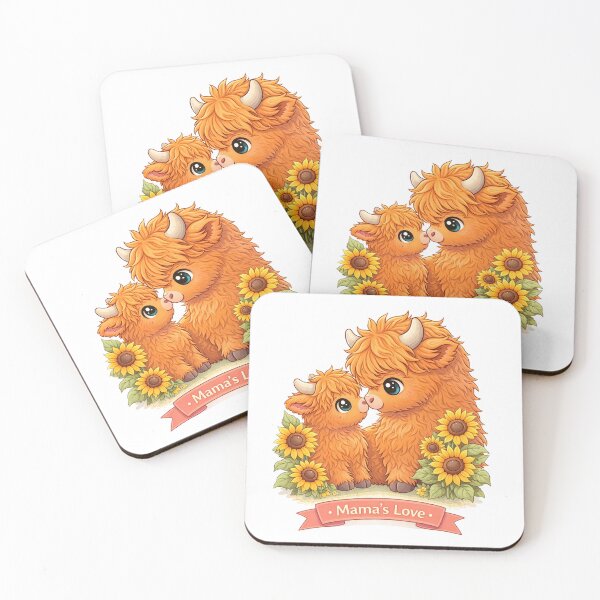 Item preview, Mama’s Love – Baby Highland Cow designed and sold by Creative and Humorous Arts.
