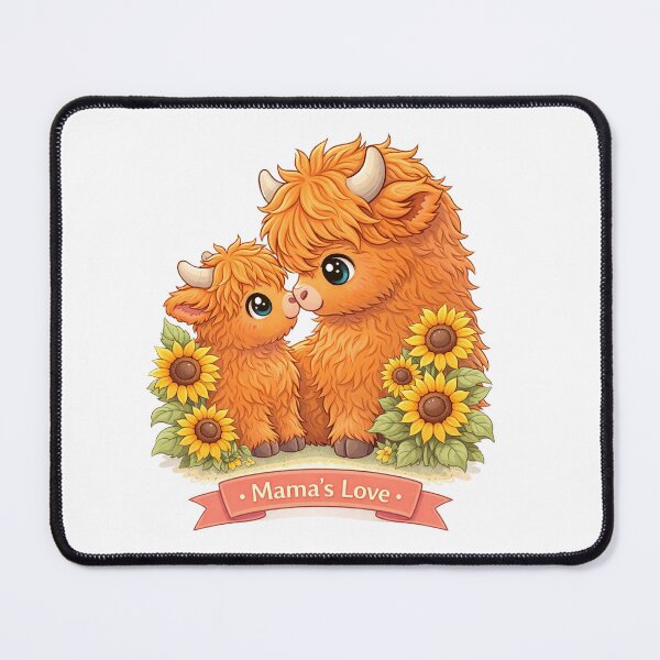 Item preview, Mama’s Love – Baby Highland Cow designed and sold by Creative and Humorous Arts.