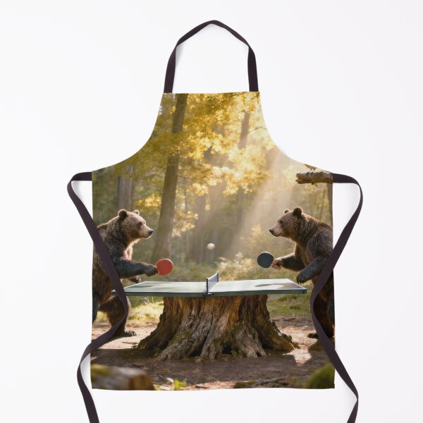 Item preview, Bears Playing Ping Pong in a Sunny Forest designed and sold by Maria Dryfhout.