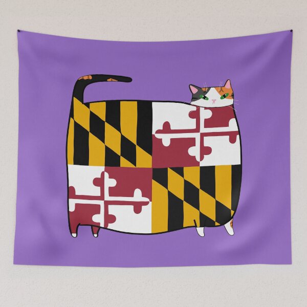 Item preview, Maryland Flag Calico Cat designed and sold by KilkennyCat Art.