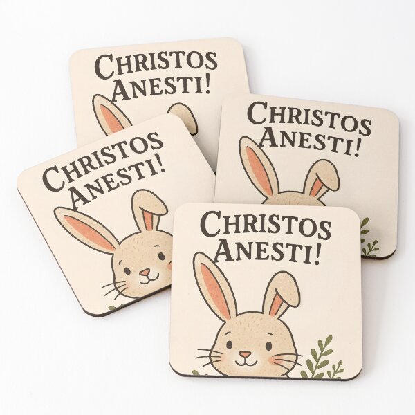 Item preview, Christos Anesti – Easter Bunny with Floral Egg Greeting  designed and sold by EmeraldeaArt.