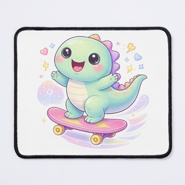 Item preview, Cute Kawaii Dinosaur Skateboarding | Fun Pastel Dino Aesthetic Sticker designed and sold by Dasts Cart.