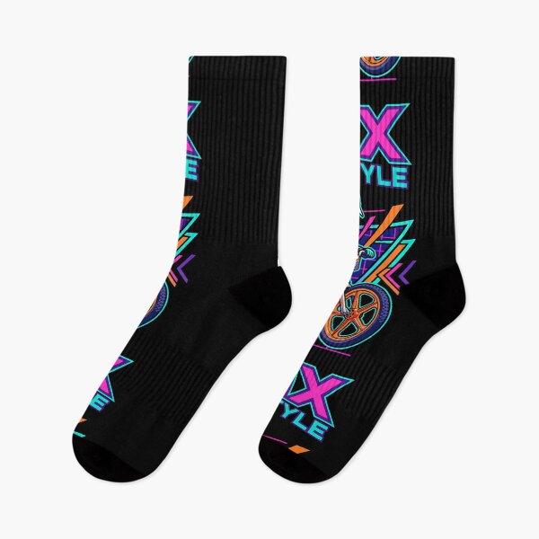 Item preview, Retro Eighties BMX Freestyle Neon Geometric Graphic Design designed and sold by Tong4130.