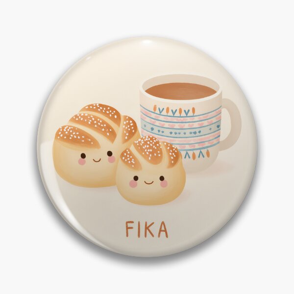 Item preview,  Kawaii Coffee and Kanelbullar Fika Cute Scandinavian Art designed and sold by BobaBunny76.