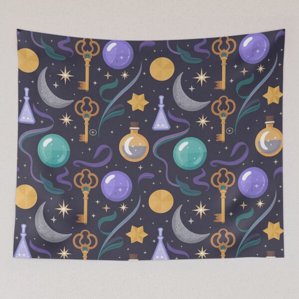 Item preview, Magical Potion Bottles & Golden Keys Seamless Pattern designed and sold by Midnight Veil Designs.