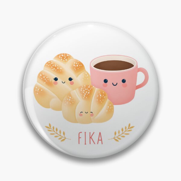 Item preview,  Kawaii Coffee and Kanelbullar Fika Cute Scandinavian Art designed and sold by BobaBunny76.