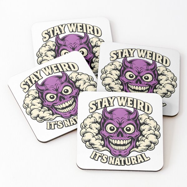Item preview, Stay Weird Its Natural Purple Devil Skull Streetwear designed and sold by mrmoosaai.