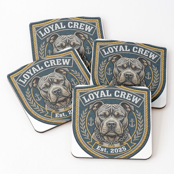 Item preview, Loyal Crew Pitbull – Vintage Club Style Embroidered Patch | Strong and Loyal Pitbull Dog designed and sold by Golden Chaos.