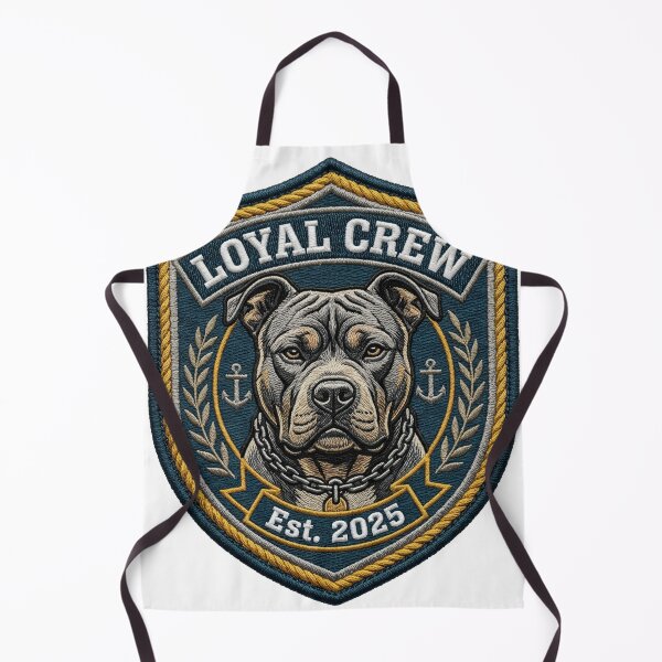 Item preview, Loyal Crew Pitbull – Vintage Club Style Embroidered Patch | Strong and Loyal Pitbull Dog designed and sold by Golden Chaos.