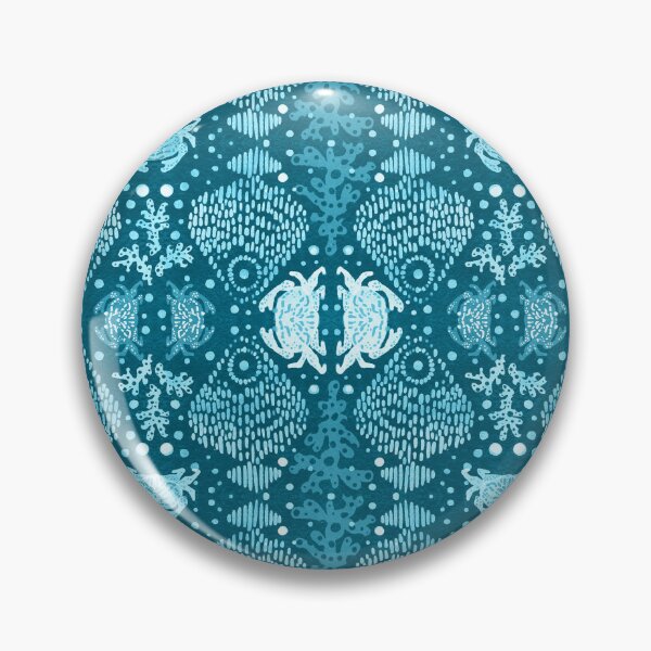 Item preview, Ocean Batik Fish, Coral and Crabs in Teal designed and sold by HillsandSheep.