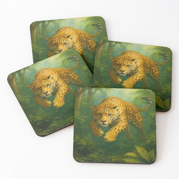 Item preview, Jaguar jumping in realistic style and painting designed and sold by the artedivino.