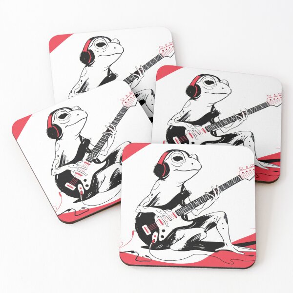 Item preview, Frog strums guitar with headphones designed and sold by anytka.