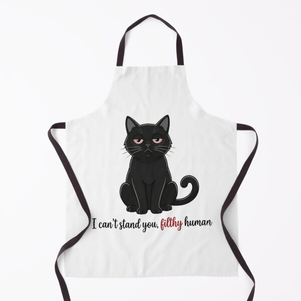 Item preview, Funny Sarcastic Grumpy Black Cat "Filthy Human" Quote Design designed and sold by PoomDesign.