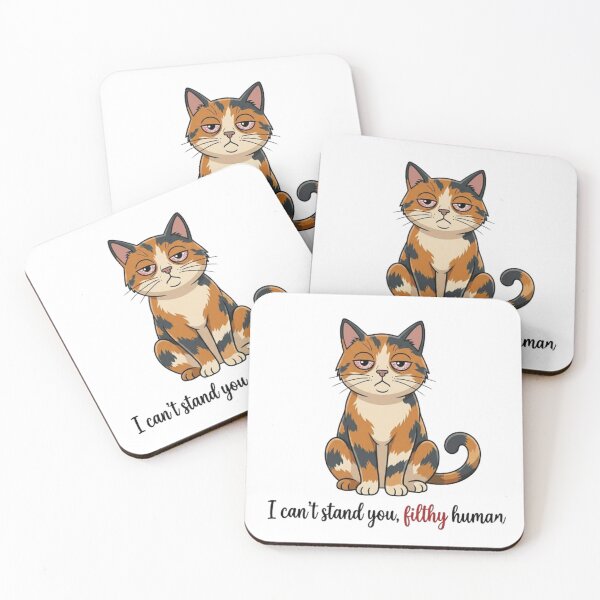 Item preview, I Can't Stand You Filthy Human - Sarcastic Grumpy Calico Cat designed and sold by PoomDesign.