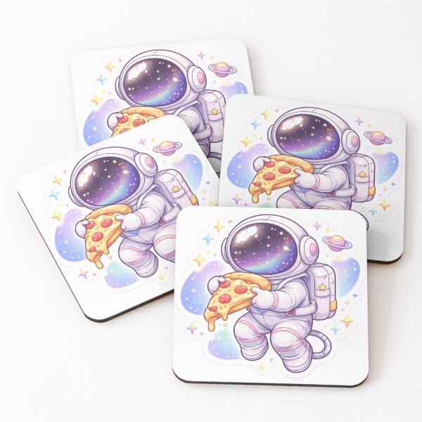 Item preview, Cute Astronaut Eating Pizza Kawaii | Space Food Aesthetic Sticker designed and sold by Dasts Cart.