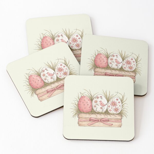 Item preview, Easter Eggs Vintage Basket with Decorated Eggs Spring Machine Flower Wildflower designed and sold by Kovav.