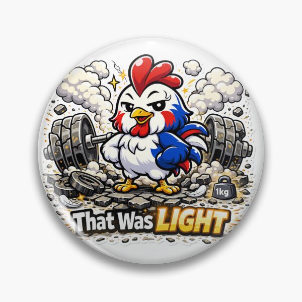 Item preview, That Was Light Funny Gym Chicken - Workout Meme Sticker designed and sold by les3cerises.