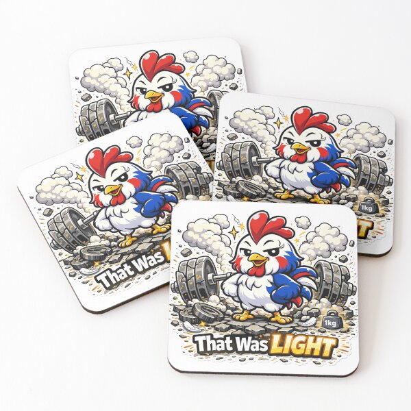 Item preview, That Was Light Funny Gym Chicken - Workout Meme Sticker designed and sold by les3cerises.