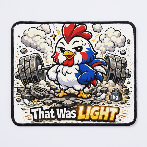 Item preview, That Was Light Funny Gym Chicken - Workout Meme Sticker designed and sold by les3cerises.