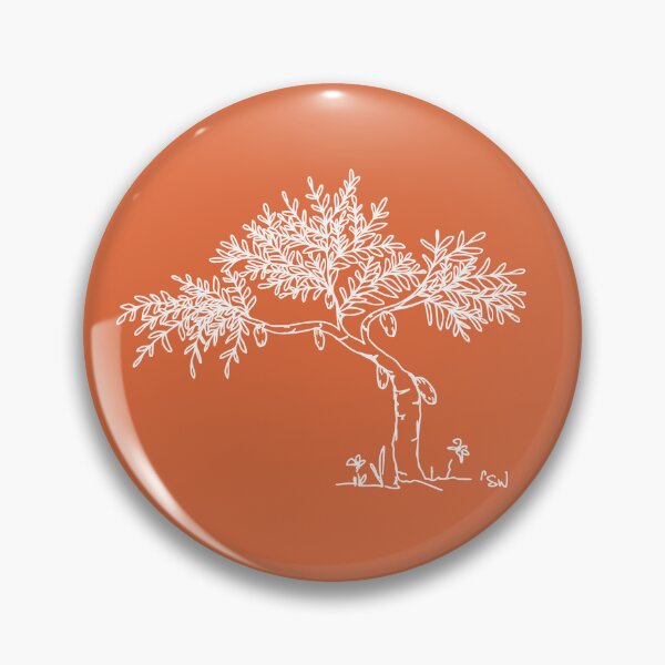 Item preview, Cacao Tree, Line Drawing Symmetric Minimalist Aesthetic Natural Design Coral Orange designed and sold by SWSandraWechner.