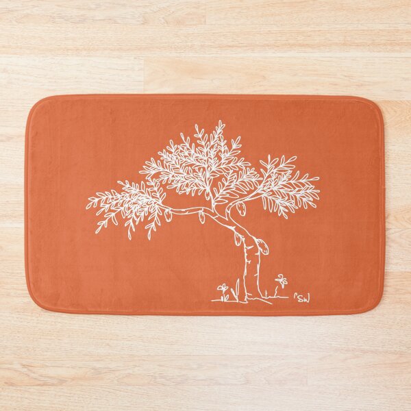 Item preview, Cacao Tree, Line Drawing Symmetric Minimalist Aesthetic Natural Design Coral Orange designed and sold by SWSandraWechner.