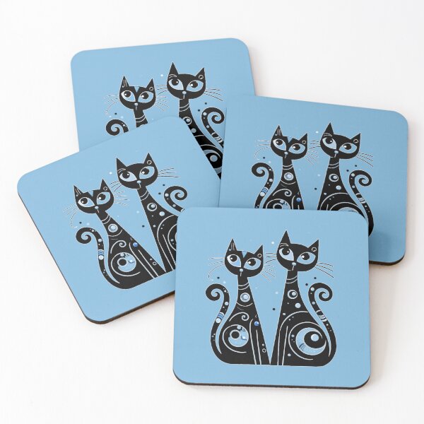 Item preview, Two Cats minimalist black and white art designed and sold by Natart1004.