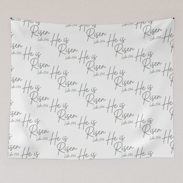 Item preview, He Is Risen Luke 24:6 Minimalist Christian Faith Script Design designed and sold by HahaHandlesHub.