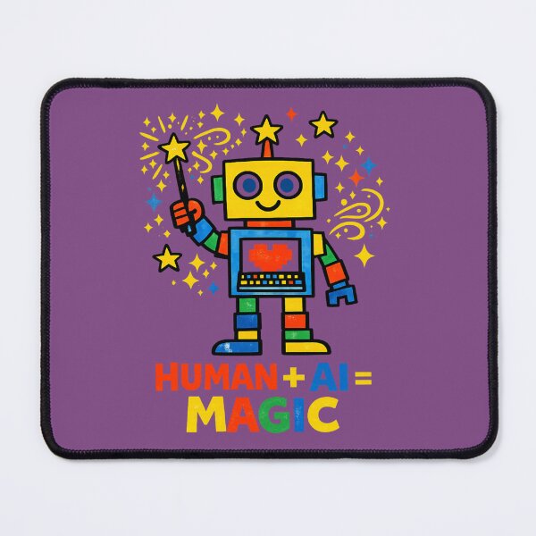 Item preview, Human + AI = Magic Cute Robot STEM Teacher Artificial Intelligence Kids Design designed and sold by OrbitOfMind.