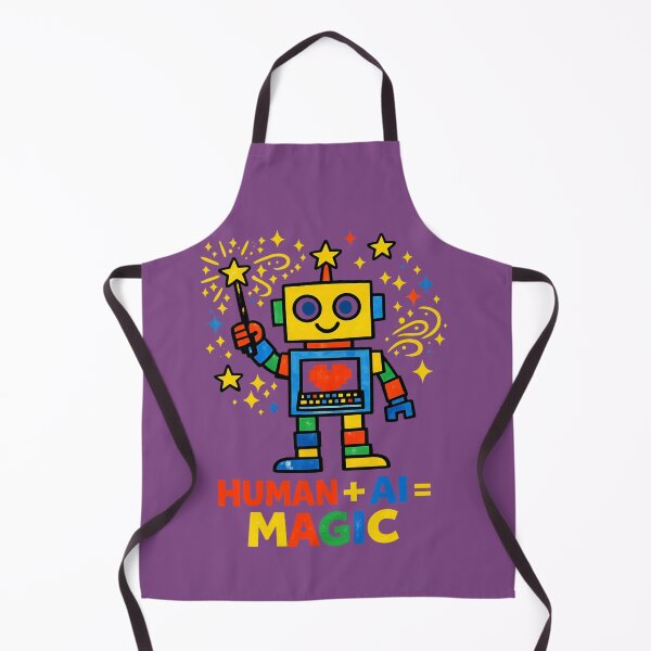 Item preview, Human + AI = Magic Cute Robot STEM Teacher Artificial Intelligence Kids Design designed and sold by OrbitOfMind.