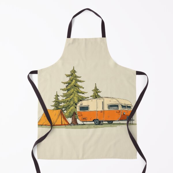 Item preview, Vintage trailer with tent in forest designed and sold by anytka.