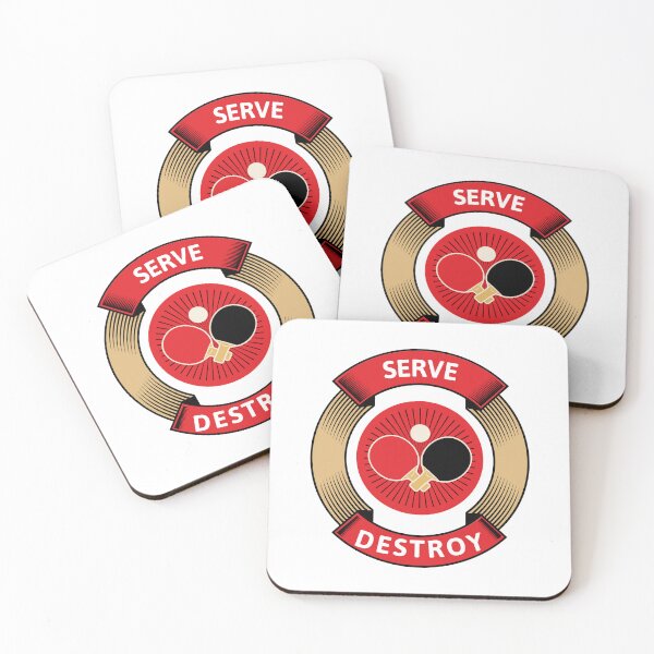 Item preview, Serve Destroy Table Tennis T-Shirt - Aggressive Vintage Ping Pong Art designed and sold by OhMyPingCo.