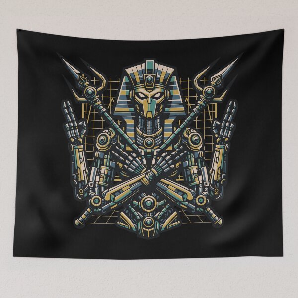 Item preview, Cyber Pharaoh – Futuristic Egyptian Robot Warrior designed and sold by onlin3boutiqu3.