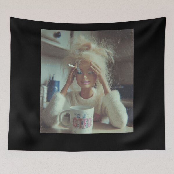 Item preview, Tired Doll Smoking GTFO Mood Funny Meme Vintage Classic T-Shirt designed and sold by Qwertycraftd.