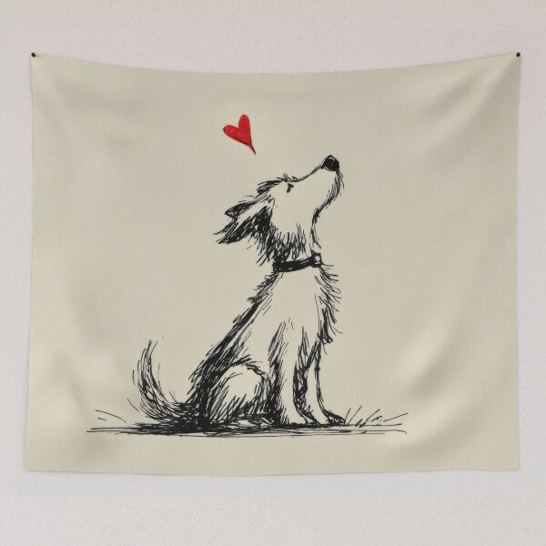 Item preview, Dog with heart in the sky designed and sold by anytka.