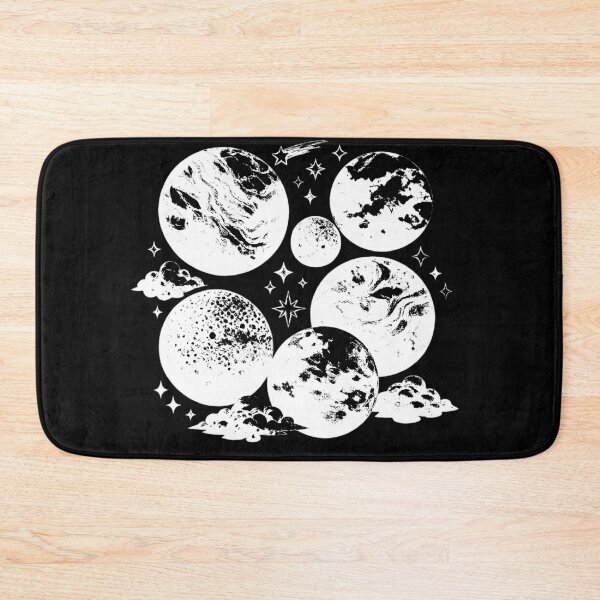 Item preview, Planets with different artistic styles (watercolor, marble, pointillism) (negative ver) designed and sold by Moonshroomarts.