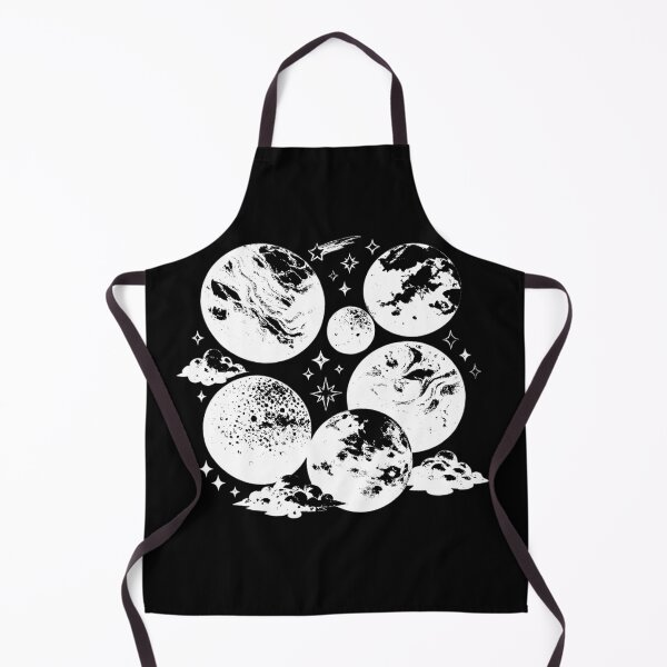 Item preview, Planets with different artistic styles (watercolor, marble, pointillism) (negative ver) designed and sold by Moonshroomarts.