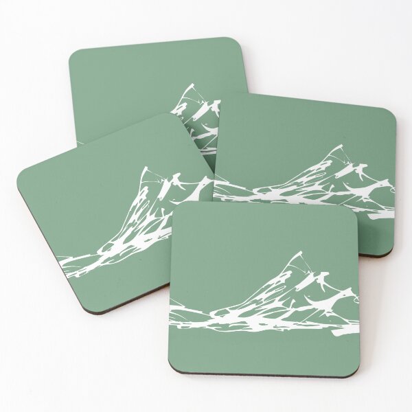 Item preview, Mountain Range IV, Handdrawn Abstract Ink Sketch, Mint Green designed and sold by SWSandraWechner.