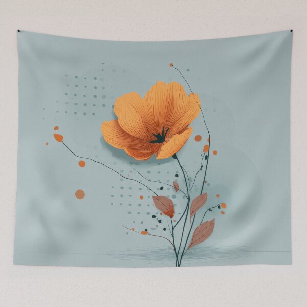 Item preview, Orange flower, green leaves designed and sold by anytka.