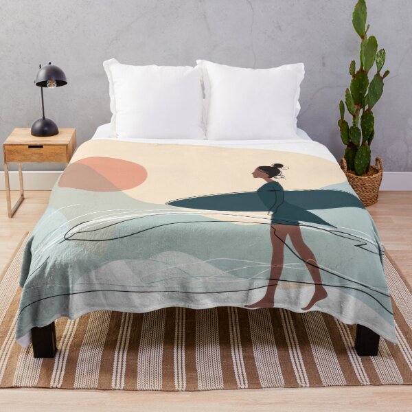 Item preview, Woman walks with surfboard by ocean designed and sold by anytka.