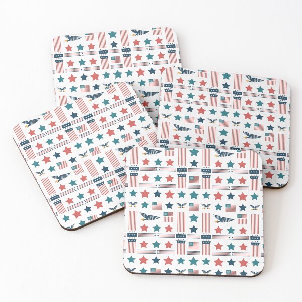 Item preview, Patriotic American Stars Eagles & Flags Seamless Pattern designed and sold by Midnight Veil Designs.