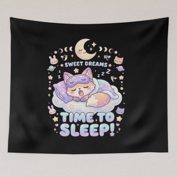 Item preview, Kawaii Sleeping Fox - Sweet Dreams Pastel Aesthetic Art designed and sold by Wear Sculpt.