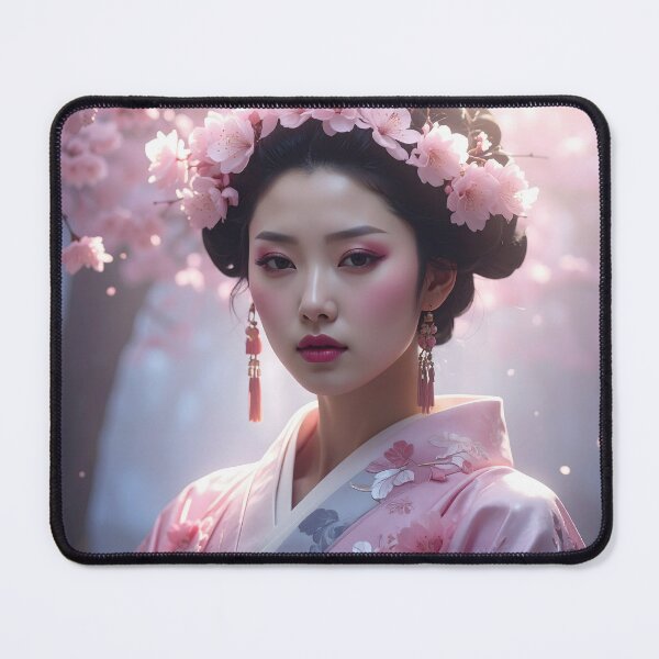 Item preview, Cyberpunk Geisha — Futuristic Japan Sakura Fusion designed and sold by Schoenenwald - Illustrations Uniques et Originales.
