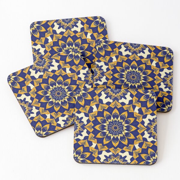 Item preview, Royal Blue & Gold Mandala Pattern – Luxury Geometric Floral Tile Design designed and sold by RidaSalArt.
