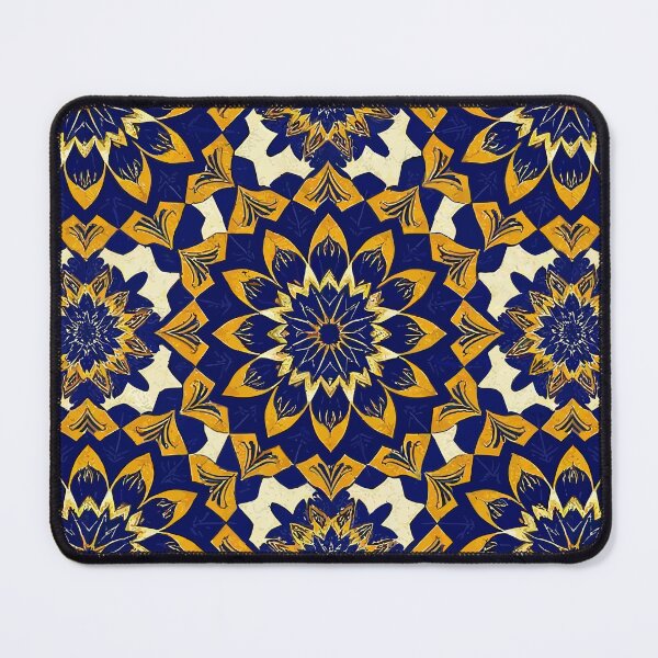 Item preview, Royal Blue & Gold Mandala Pattern – Luxury Geometric Floral Tile Design designed and sold by RidaSalArt.