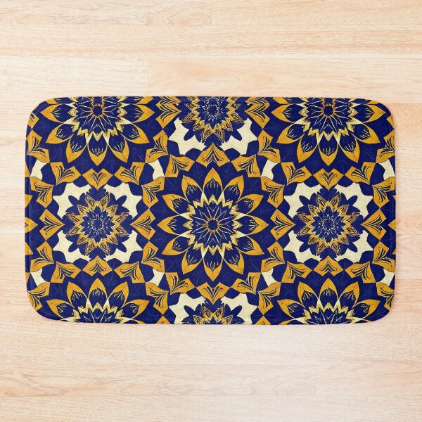 Item preview, Royal Blue & Gold Mandala Pattern – Luxury Geometric Floral Tile Design designed and sold by RidaSalArt.