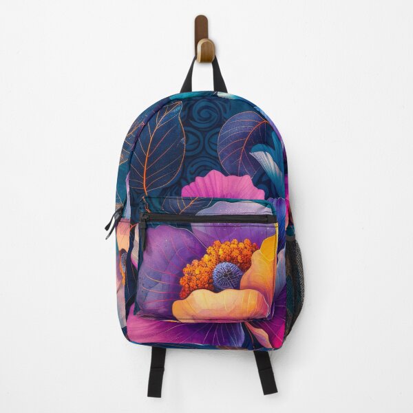 Item preview, Colorful Floral Design on Dark Background designed and sold by MargaretWiktor.