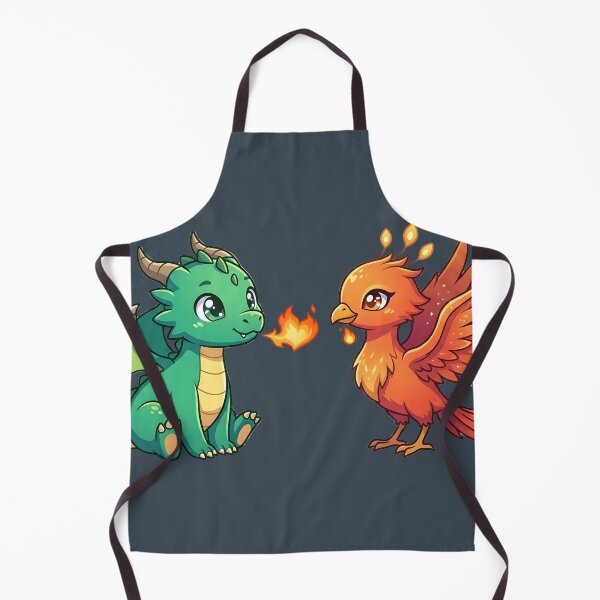 Item preview, Cute Baby Dragon and Phoenix Fire Friends - Chibi Mythical Creature Couple designed and sold by WalterAdd.