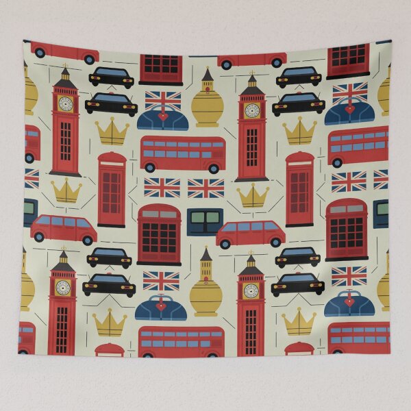 Item preview, Iconic London Symbols Seamless Pattern designed and sold by Midnight Veil Designs.
